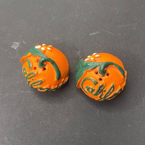 VTG California Orange Salt & Pepper Shakers Hand-Painted Ceramic Collectibles - Picture 7 of 10